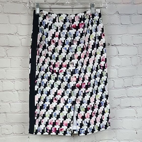 White House Black Market Houndstooth Mixed Print Pencil Skirt Twill Office Wear - Picture 10 of 10